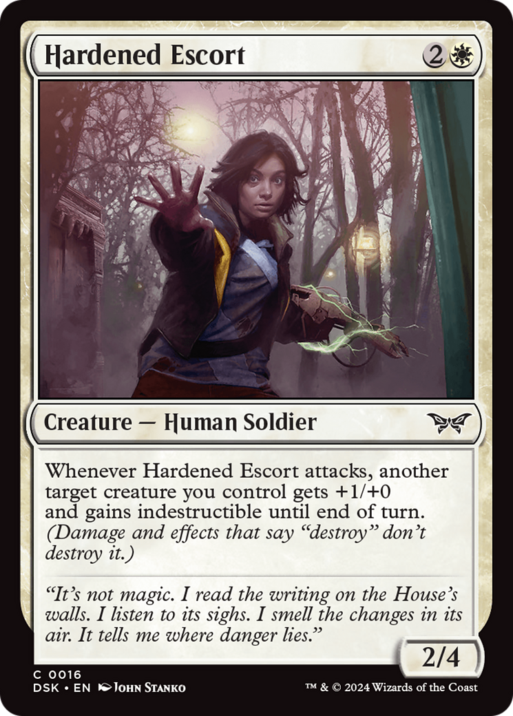 Hardened Escort [Duskmourn: House of Horror] | Good Games Cannington