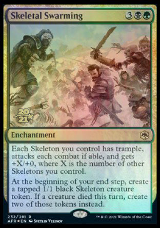 Skeletal Swarming [Dungeons & Dragons: Adventures in the Forgotten Realms Prerelease Promos] | Good Games Cannington