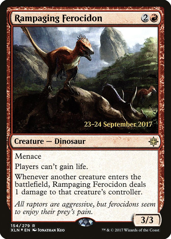 Rampaging Ferocidon [Ixalan Prerelease Promos] | Good Games Cannington