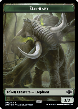 Elephant // Saproling Double-Sided Token [Dominaria Remastered Tokens] | Good Games Cannington