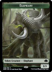 Elephant // Saproling Double-Sided Token [Dominaria Remastered Tokens] | Good Games Cannington