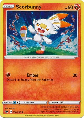 Scorbunny (030/202) (Cosmos Holo) [Sword & Shield: Base Set] | Good Games Cannington