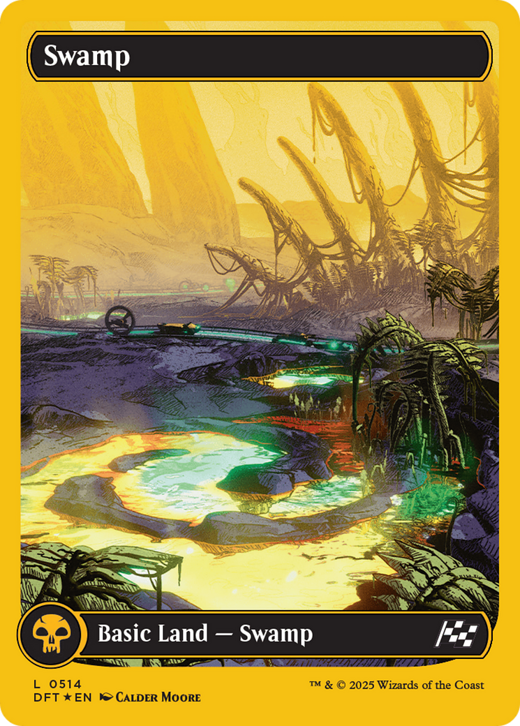 Swamp (0514) (First-Place Foil) [Aetherdrift] | Good Games Cannington