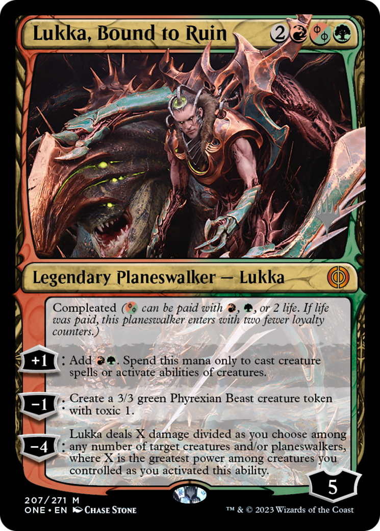 Lukka, Bound to Ruin (Promo Pack) [Phyrexia: All Will Be One Promos] | Good Games Cannington
