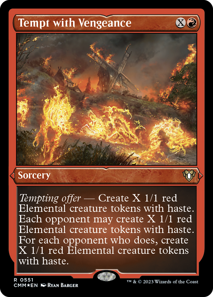 Tempt with Vengeance (Foil Etched) [Commander Masters] | Good Games Cannington