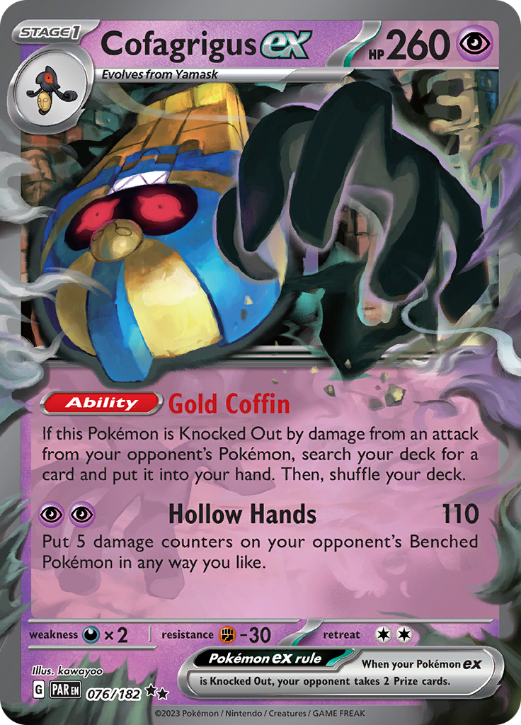 Cofagrigus ex (076/182) [Scarlet & Violet: Paradox Rift] | Good Games Cannington