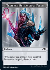 Samurai // Tezzeret, Betrayer of Flesh Emblem Double-Sided Token [Kamigawa: Neon Dynasty Tokens] | Good Games Cannington