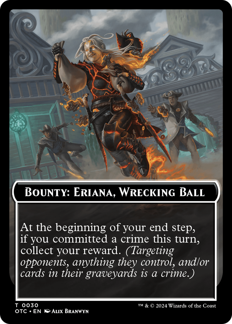 Bounty: Eriana, Wrecking Ball // Bounty Rules Double-Sided Token [Outlaws of Thunder Junction Commander Tokens] | Good Games Cannington
