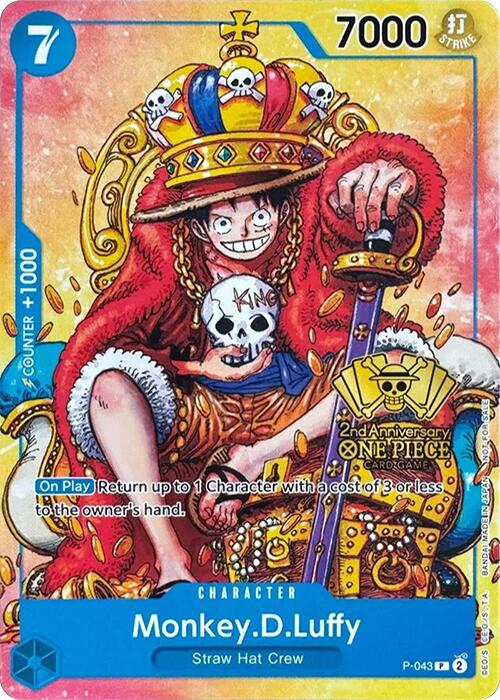 Monkey.D.Luffy (2nd Anniversary Stamped Promo) [One Piece Promotion Cards] | Good Games Cannington