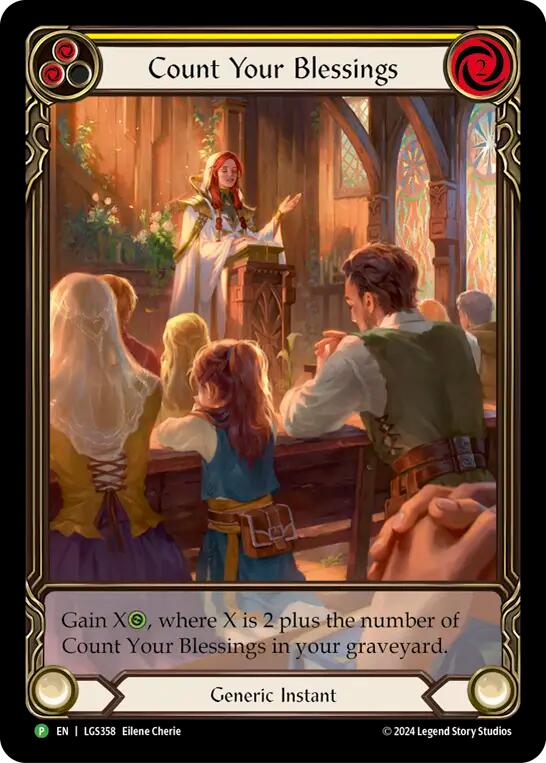 Count Your Blessings (Yellow) (Rainbow Foil) [LGS358] (Promo)  Rainbow Foil | Good Games Cannington