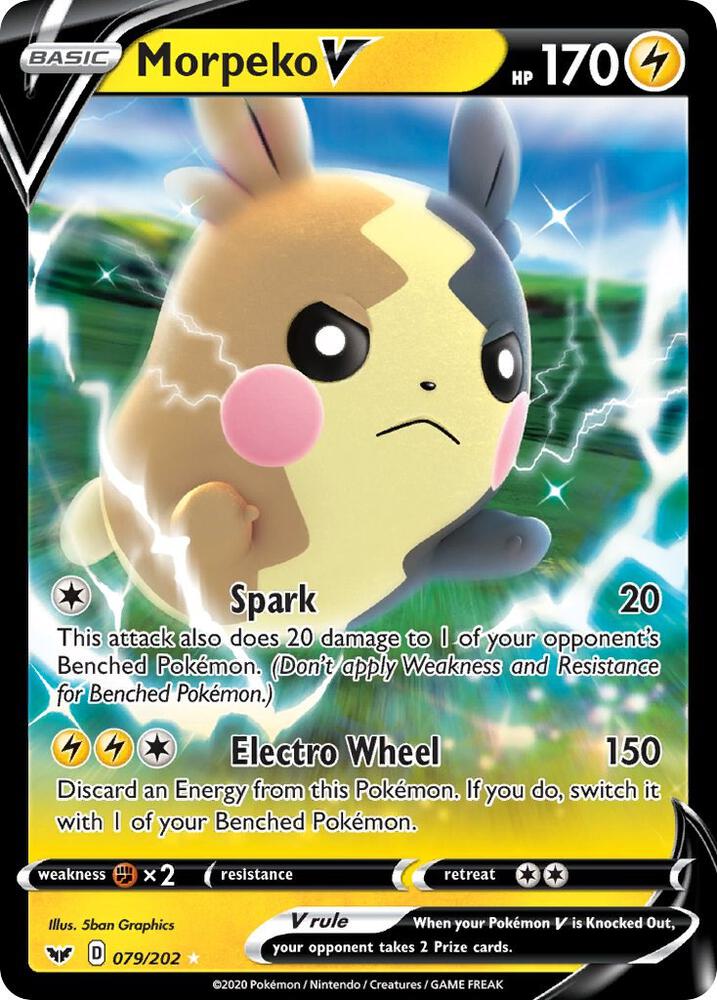 Morpeko V 079/202 (SWSH01: Sword & Shield Base Set)  - Holofoil | Good Games Cannington