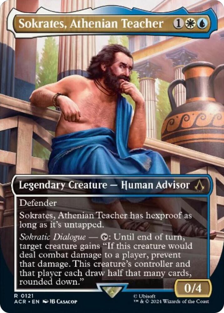 Sokrates, Athenian Teacher 121/110 (Universes Beyond: Assassin's Creed)  - Borderless Foil | Good Games Cannington