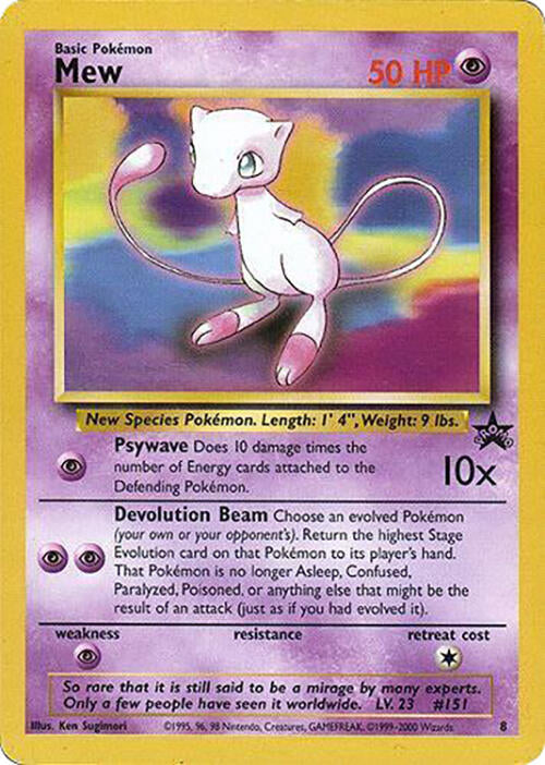 Mew (8) (Glossy Finish) [Wizards of the Coast: Black Star Promos] | Good Games Cannington