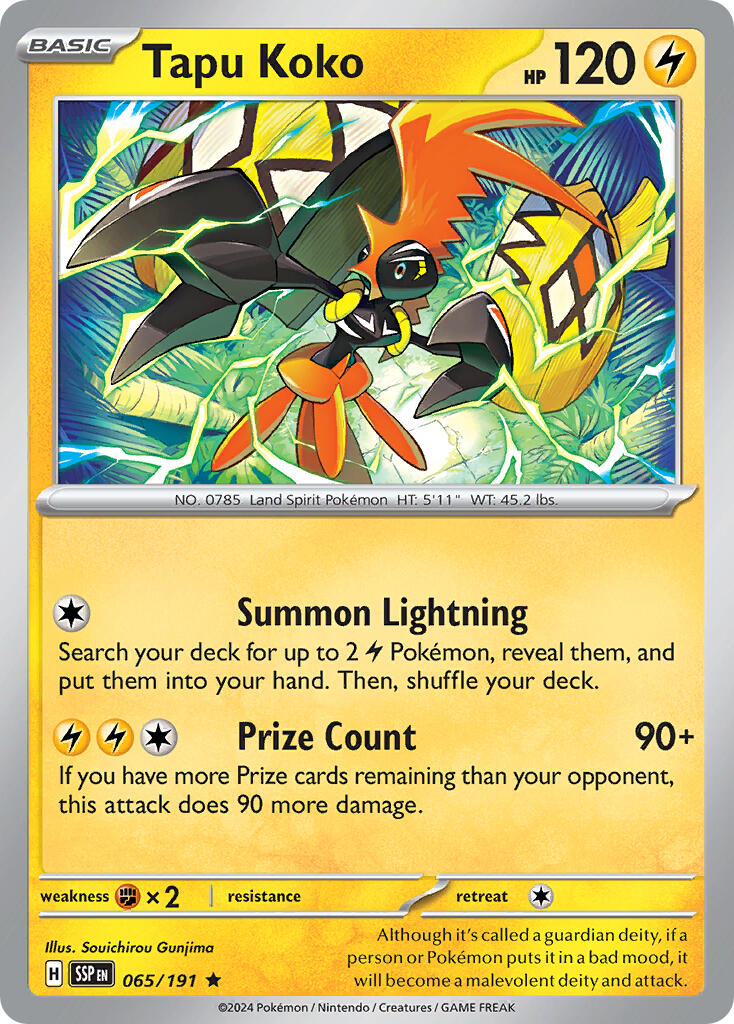 Tapu Koko (065/191) (Theme Deck Exclusive) [Scarlet & Violet: Surging Sparks] | Good Games Cannington