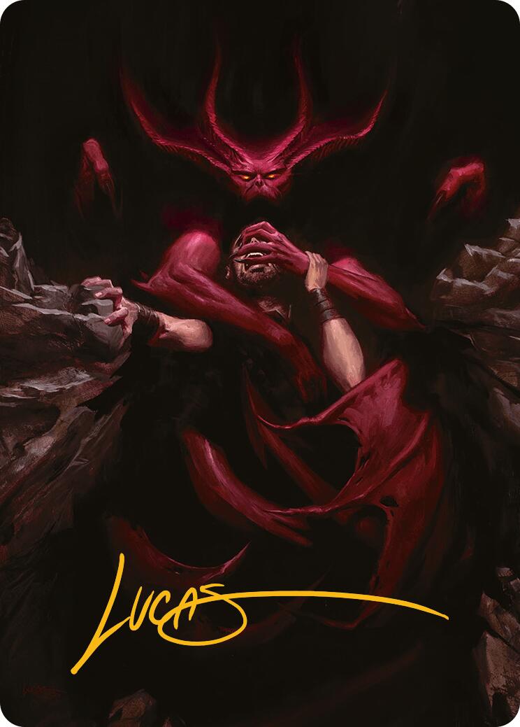 Infernal Grasp Art Card (Gold-Stamped Signature) [Innistrad Remastered Art Series] | Good Games Cannington