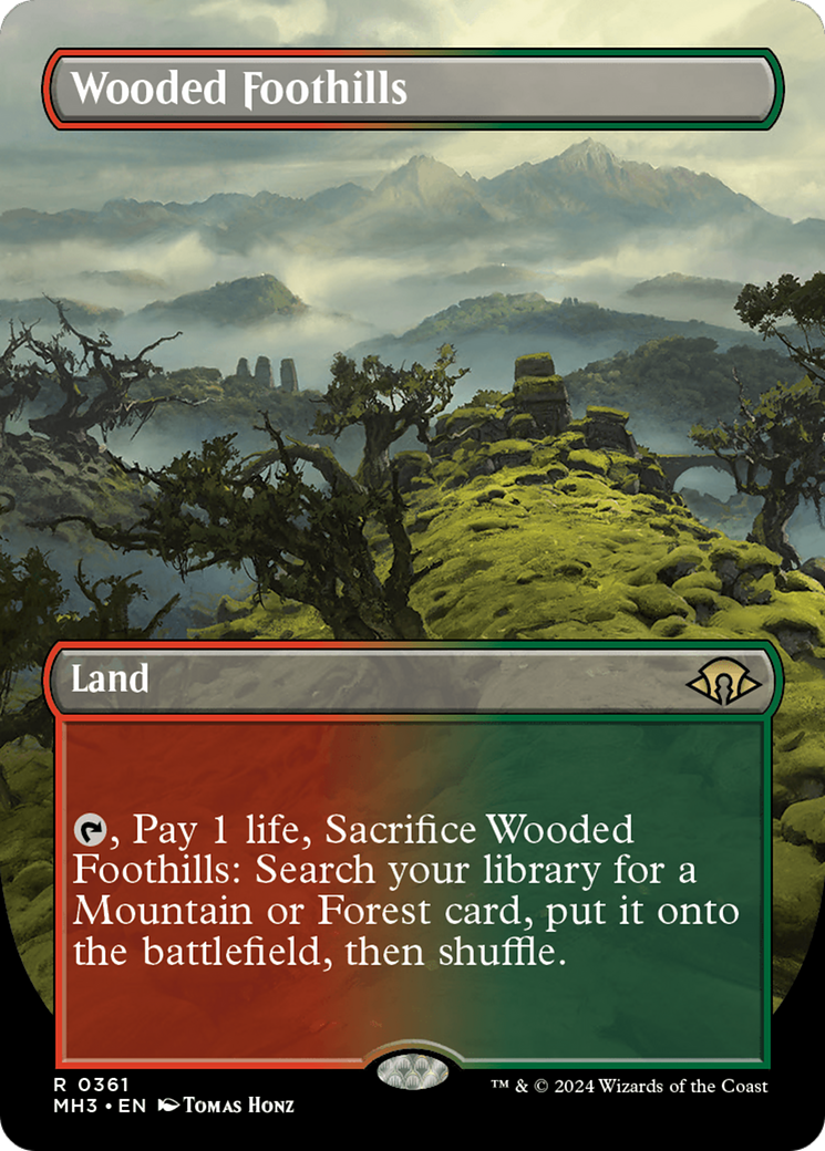 Wooded Foothills (Borderless) [Modern Horizons 3] | Good Games Cannington