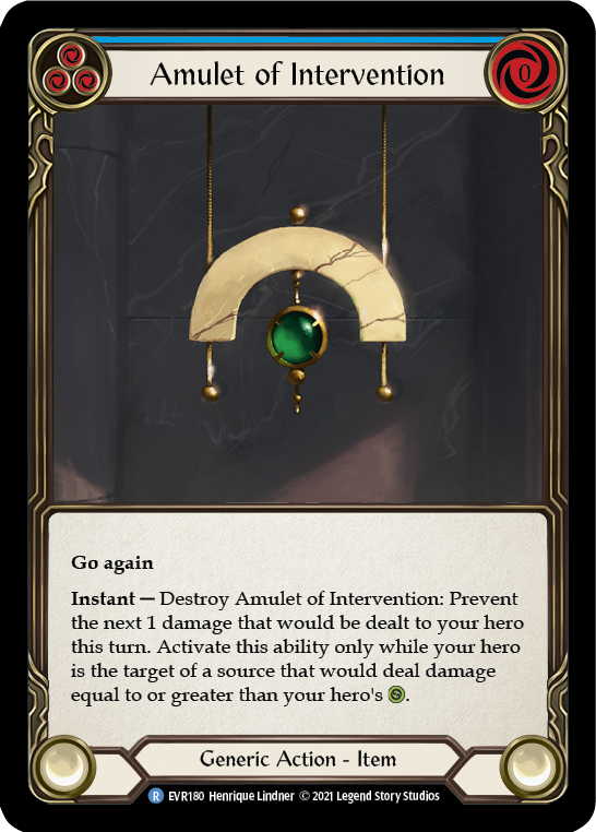Amulet of Intervention [EVR180] (Everfest)  1st Edition Cold Foil | Good Games Cannington