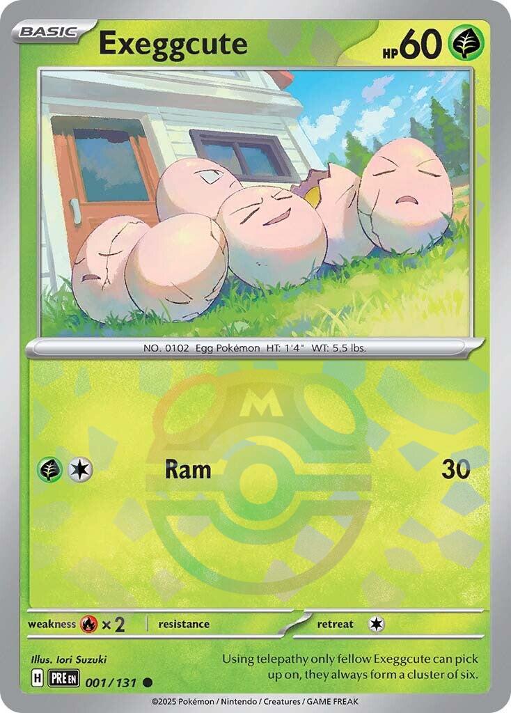 Exeggcute (001/131) (Master Ball Pattern) [Scarlet & Violet: Prismatic Evolutions] | Good Games Cannington