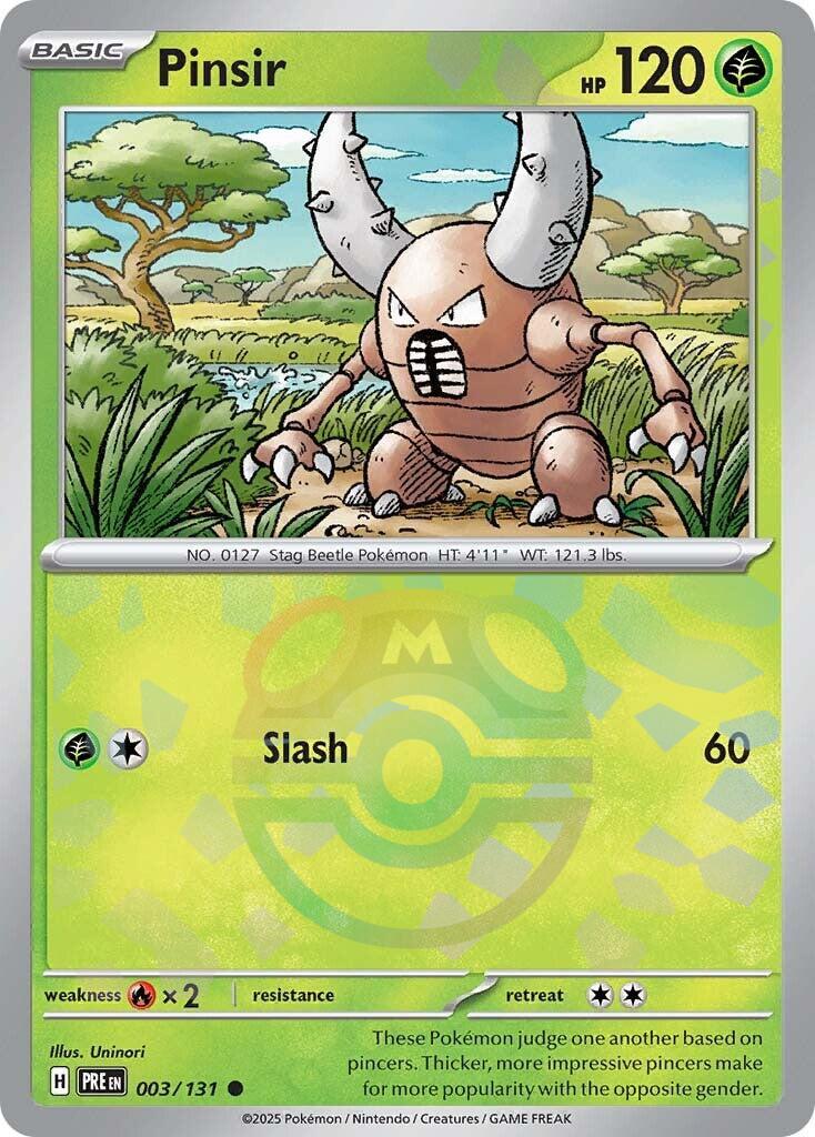 Pinsir (003/131) (Master Ball Pattern) [Scarlet & Violet: Prismatic Evolutions] | Good Games Cannington