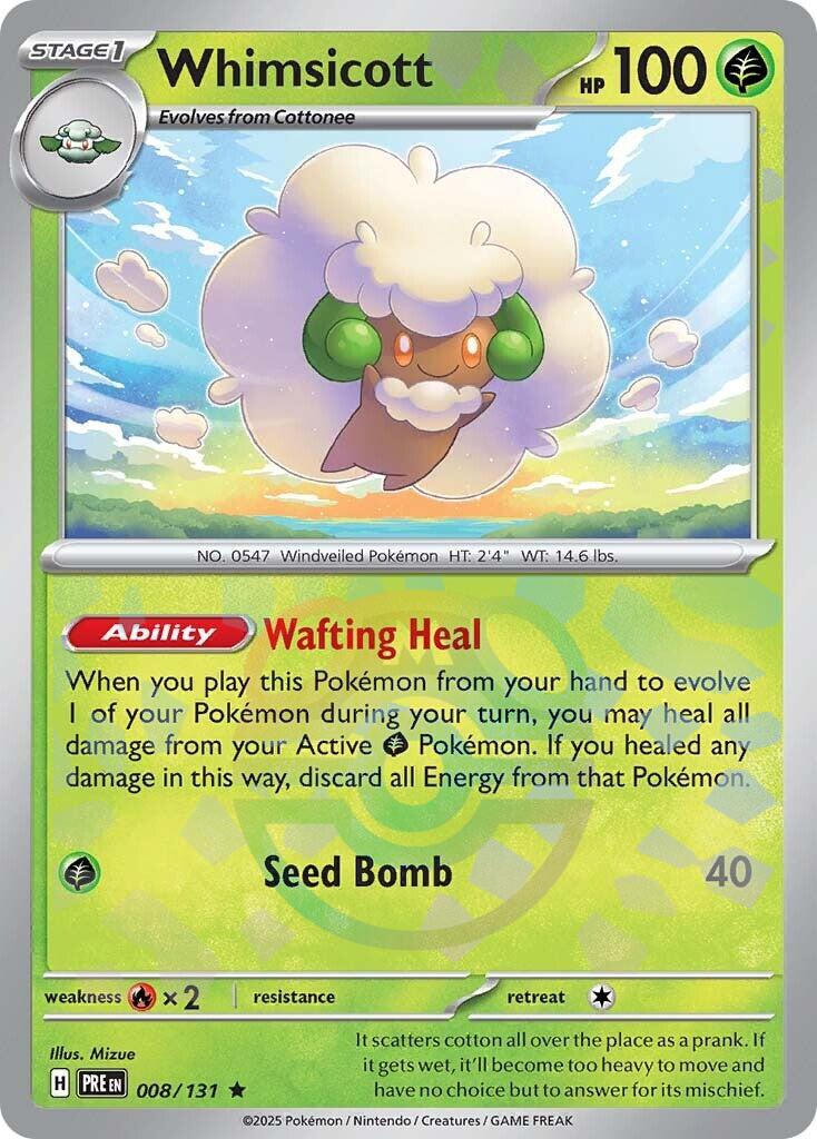 Whimsicott (008/131) (Master Ball Pattern) [Scarlet & Violet: Prismatic Evolutions] | Good Games Cannington