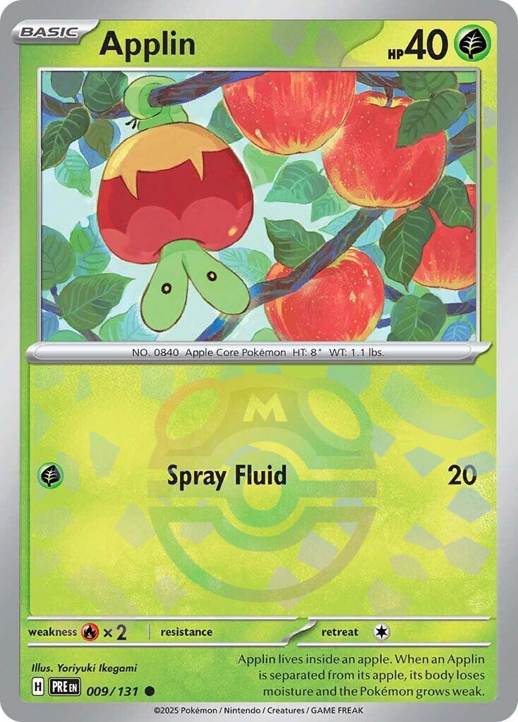 Applin (009/131) (Master Ball Pattern) [Scarlet & Violet: Prismatic Evolutions] | Good Games Cannington