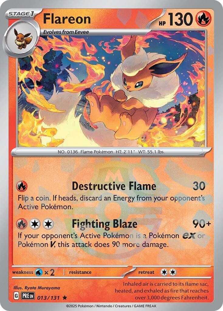 Flareon (013/131) (Master Ball Pattern) [Scarlet & Violet: Prismatic Evolutions] | Good Games Cannington