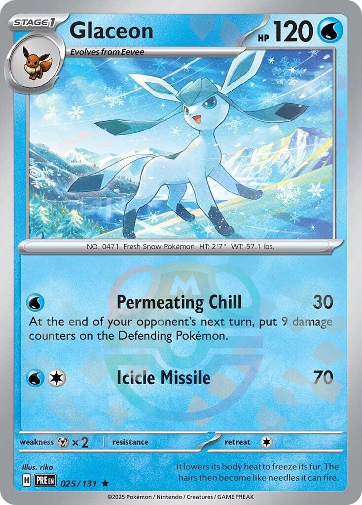 Glaceon (025/131) (Master Ball Pattern) [Scarlet & Violet: Prismatic Evolutions] | Good Games Cannington