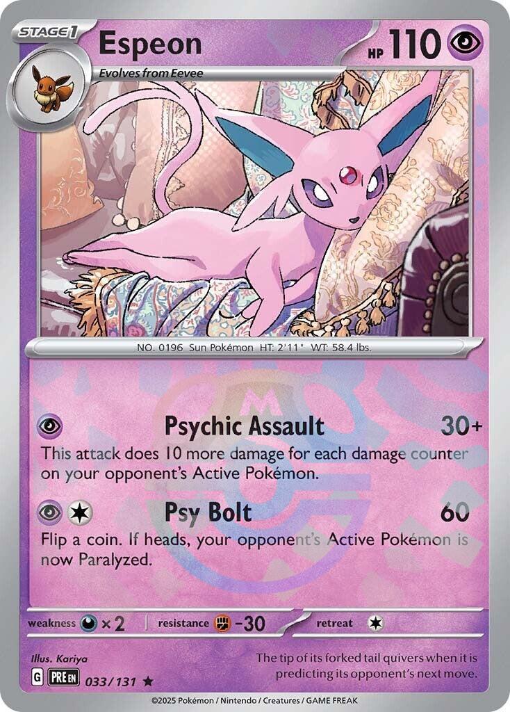 Espeon (033/131) (Master Ball Pattern) [Scarlet & Violet: Prismatic Evolutions] | Good Games Cannington