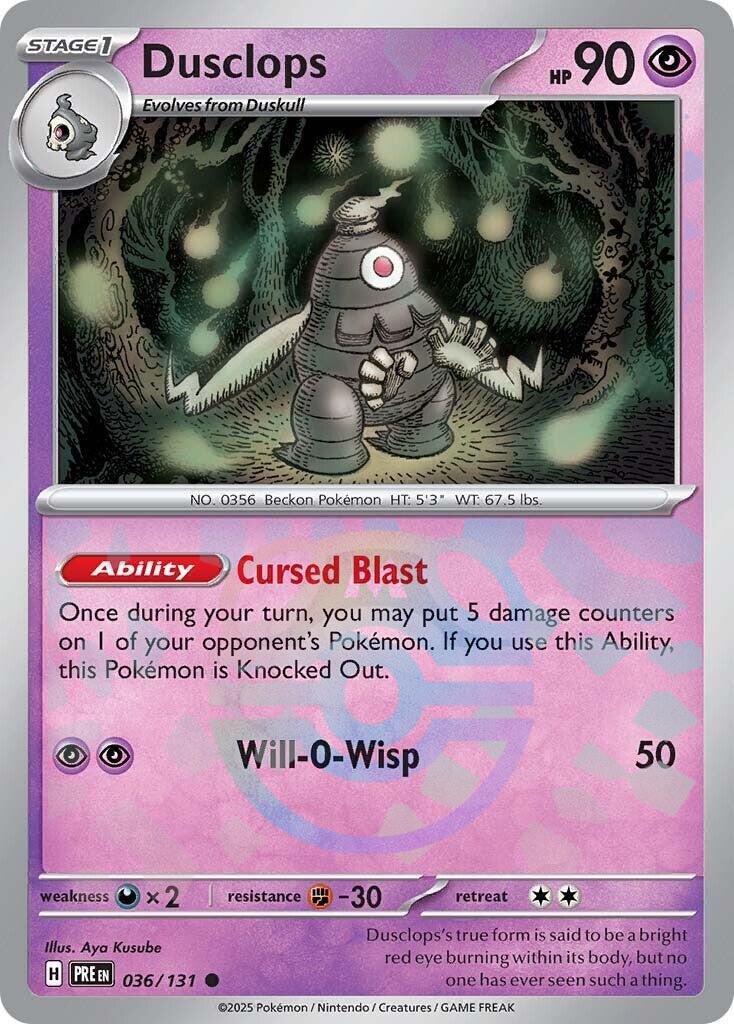 Dusclops (036/131) (Master Ball Pattern) [Scarlet & Violet: Prismatic Evolutions] | Good Games Cannington