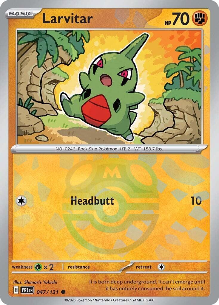 Larvitar (047/131) (Master Ball Pattern) [Scarlet & Violet: Prismatic Evolutions] | Good Games Cannington