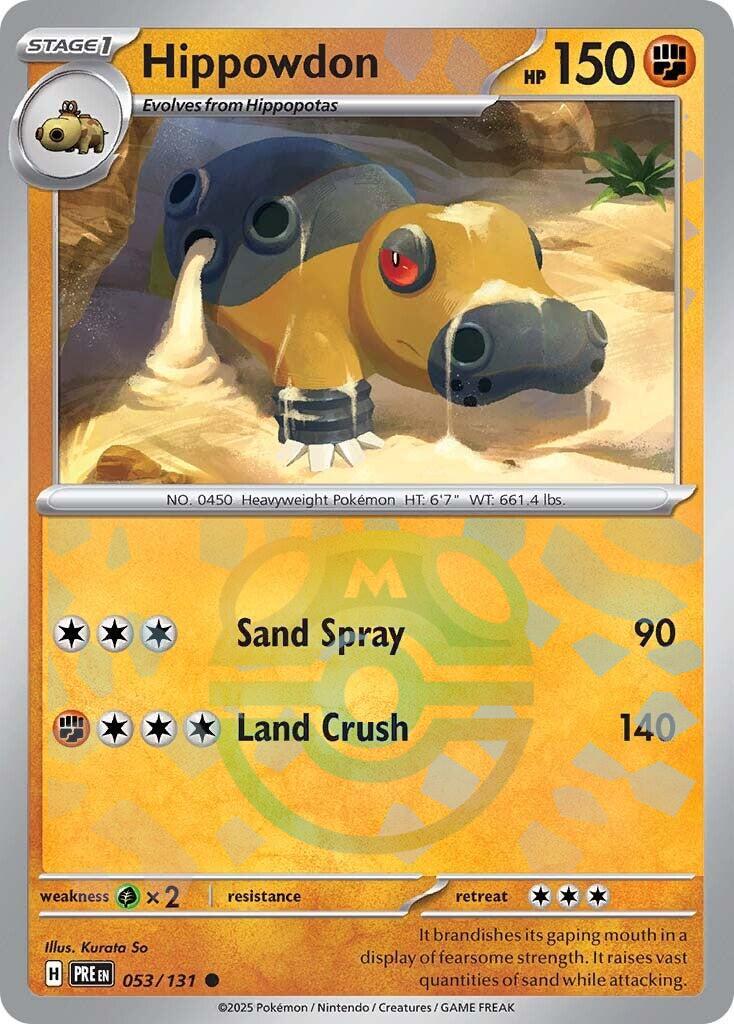 Hippowdon (053/131) (Master Ball Pattern) [Scarlet & Violet: Prismatic Evolutions] | Good Games Cannington