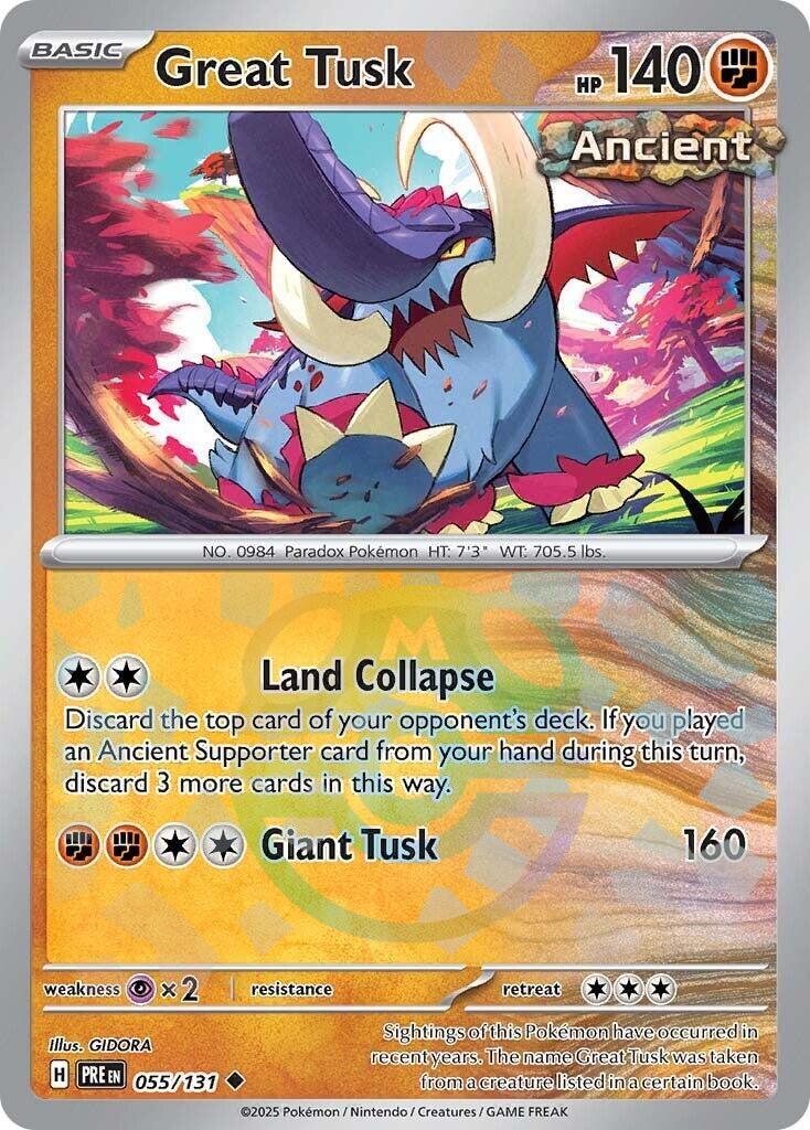 Great Tusk (055/131) (Master Ball Pattern) [Scarlet & Violet: Prismatic Evolutions] | Good Games Cannington