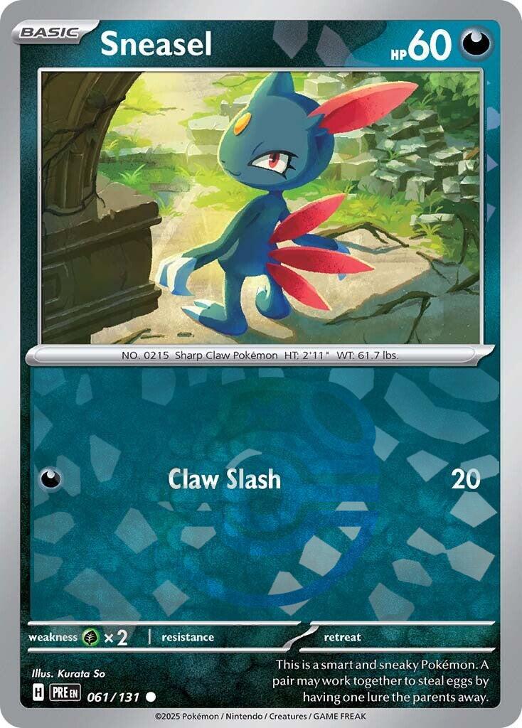 Sneasel (061/131) (Master Ball Pattern) [Scarlet & Violet: Prismatic Evolutions] | Good Games Cannington