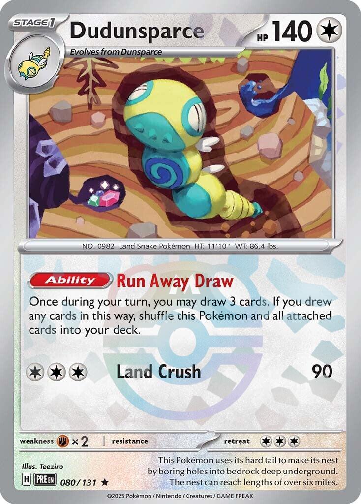 Dudunsparce (080/131) (Master Ball Pattern) [Scarlet & Violet: Prismatic Evolutions] | Good Games Cannington