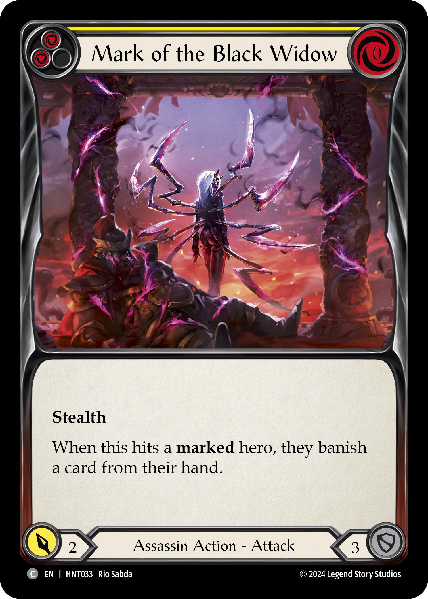 Mark of the Black Widow (Yellow) [HNT033] (The Hunted)  Rainbow Foil | Good Games Cannington