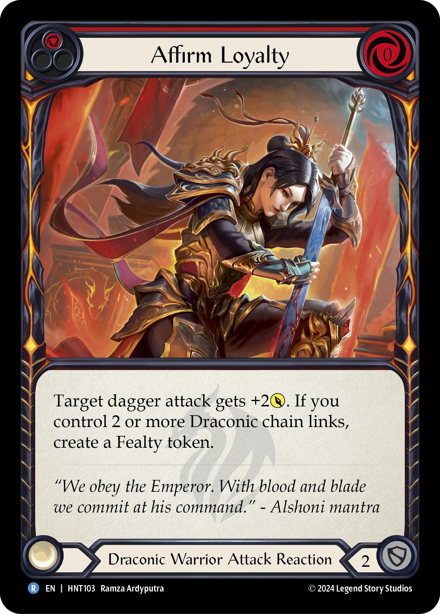 Affirm Loyalty (Red) [HNT103] (The Hunted)  Rainbow Foil | Good Games Cannington
