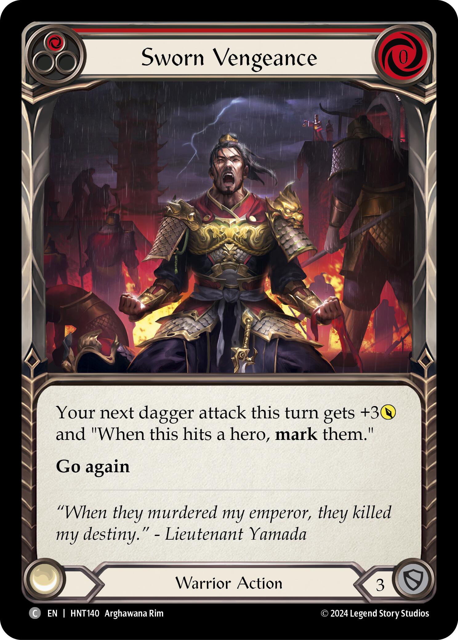 Sworn Vengeance (Red) [HNT140] (The Hunted)  Rainbow Foil | Good Games Cannington
