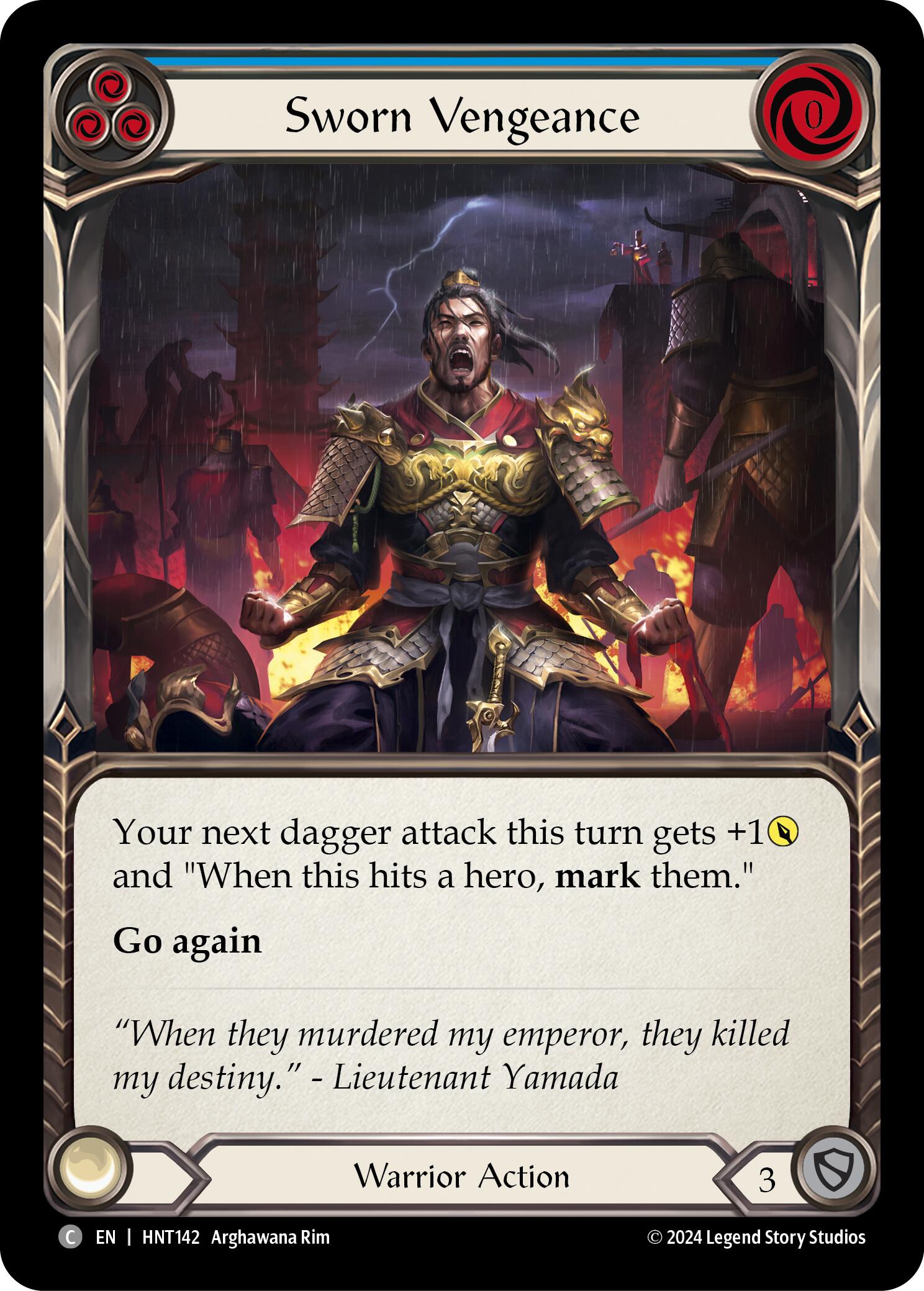 Sworn Vengeance (Blue) [HNT142] (The Hunted)  Rainbow Foil | Good Games Cannington