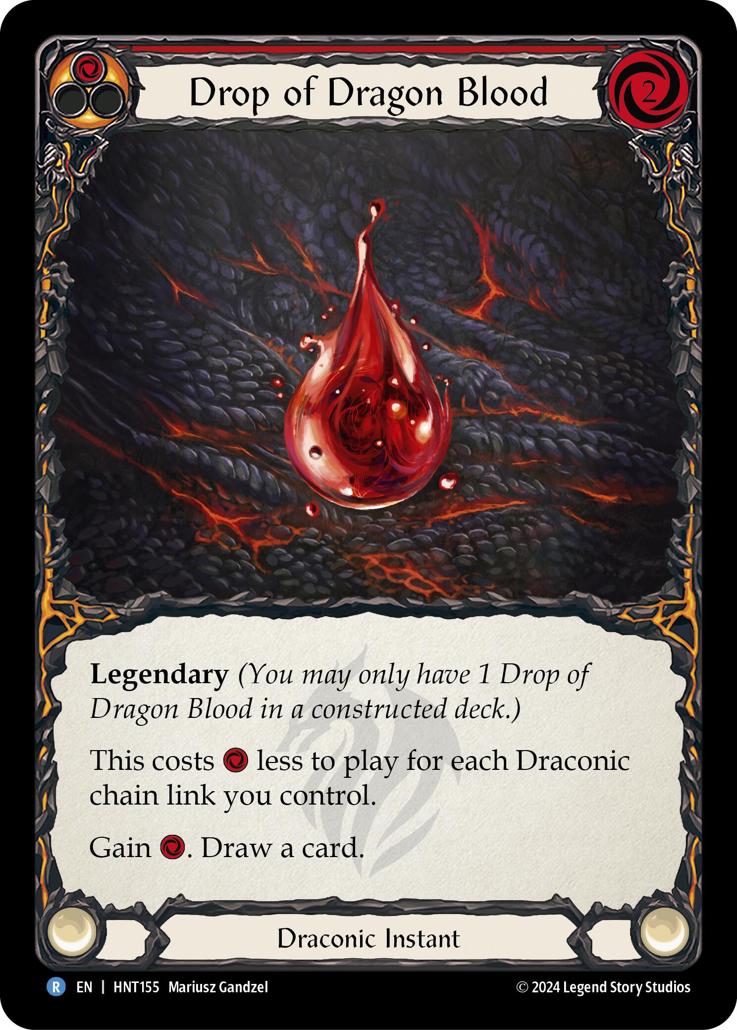 Drop of Dragon Blood (Red) [HNT155] (The Hunted)  Rainbow Foil | Good Games Cannington
