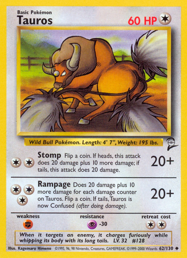 Tauros (62/130) [Base Set 2] | Good Games Cannington