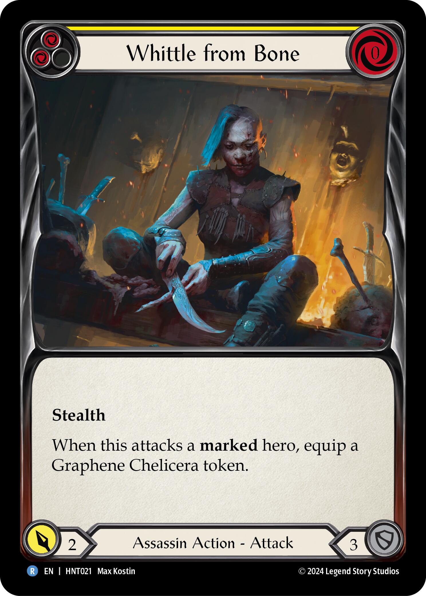 Whittle from Bone (Yellow) [HNT021] (The Hunted)  Rainbow Foil | Good Games Cannington