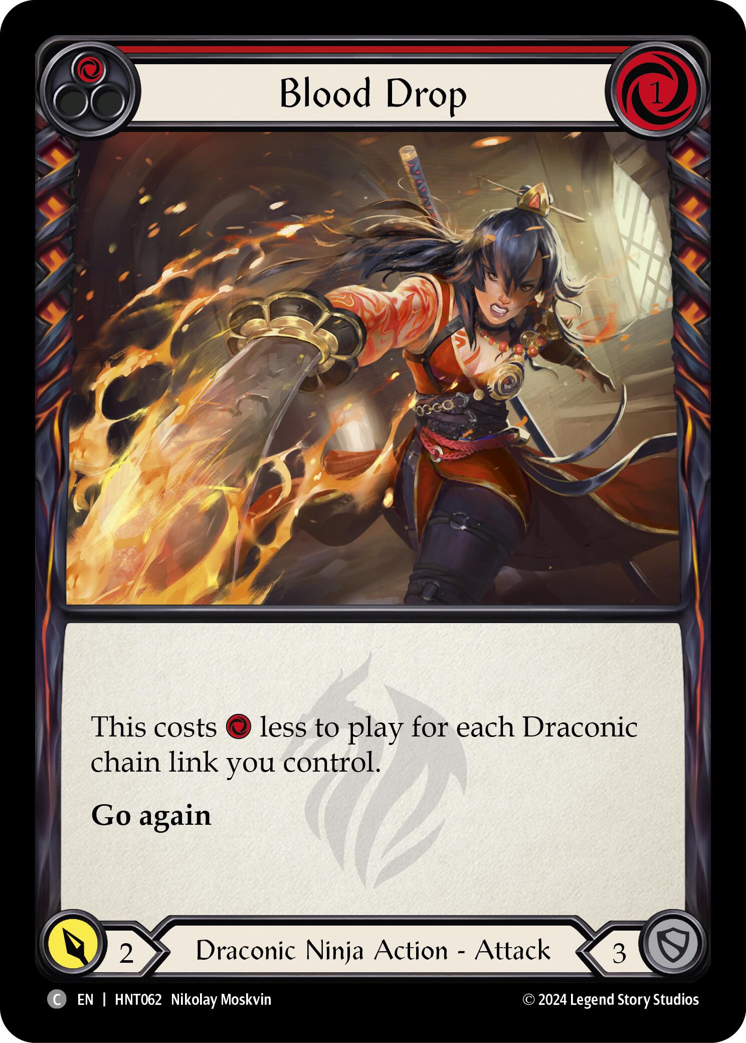 Blood Drop (Red) [HNT062] (The Hunted)  Rainbow Foil | Good Games Cannington