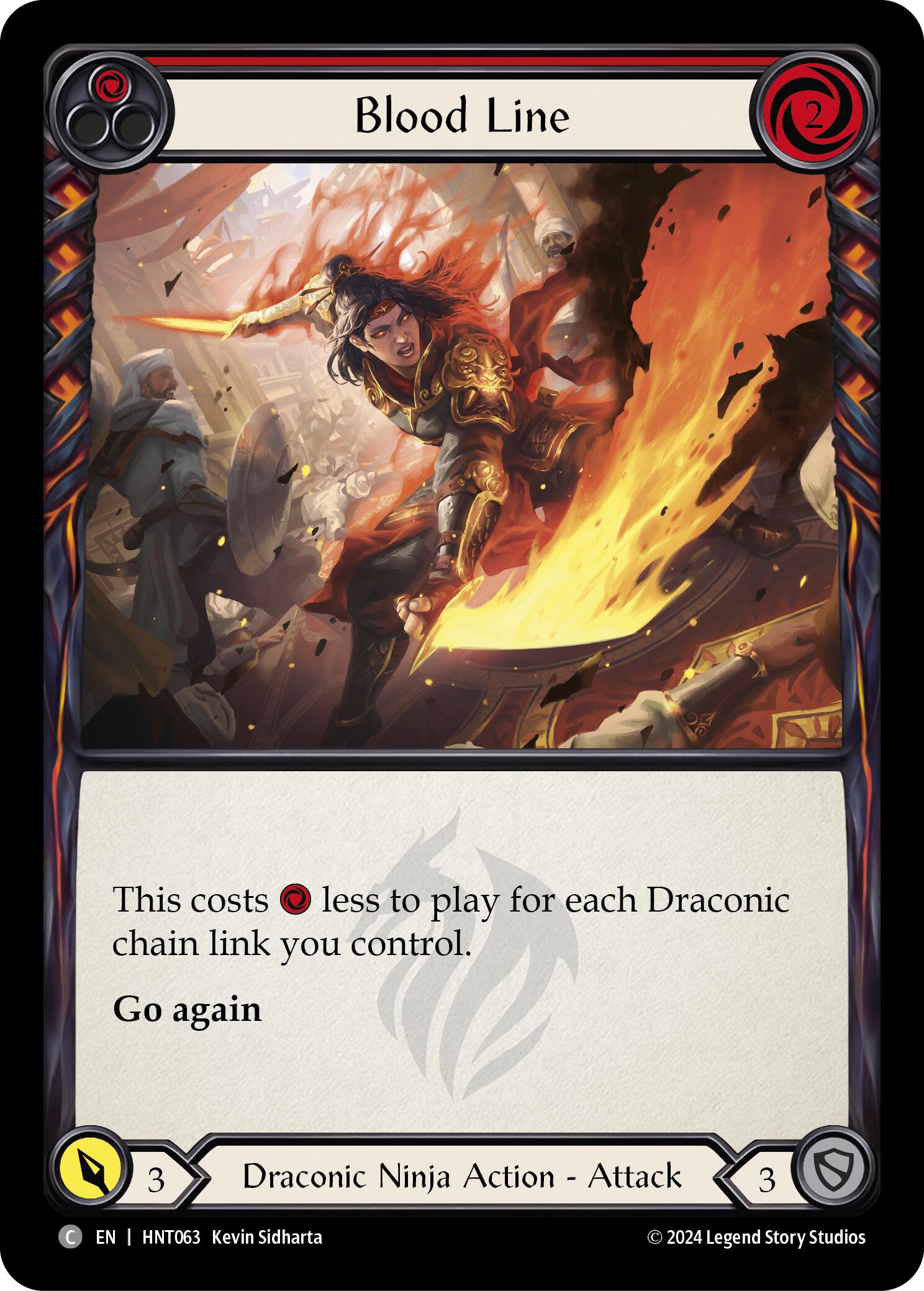 Blood Line (Red) [HNT063] (The Hunted)  Rainbow Foil | Good Games Cannington