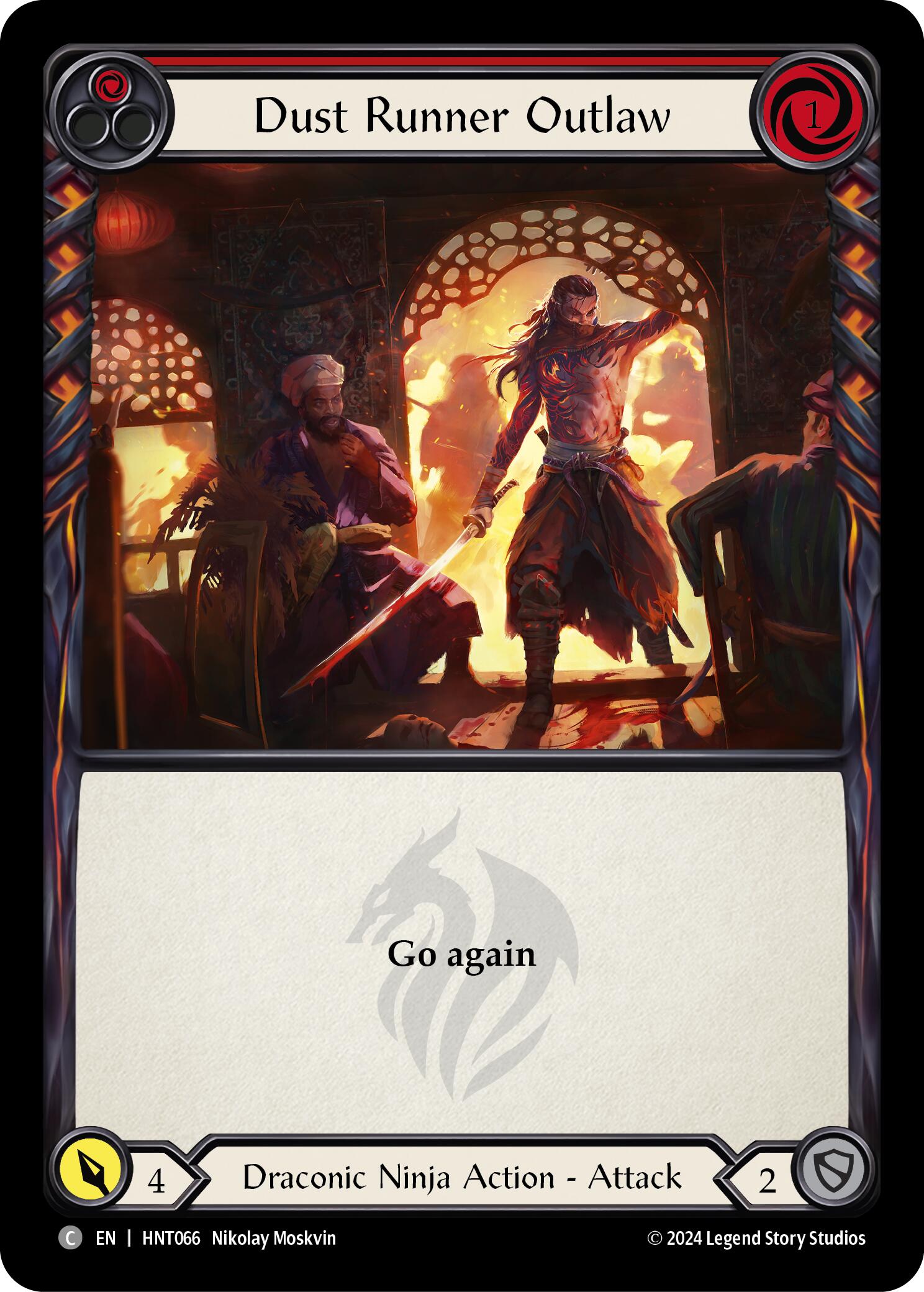 Dust Runner Outlaw (Red) [HNT066] (The Hunted)  Rainbow Foil | Good Games Cannington