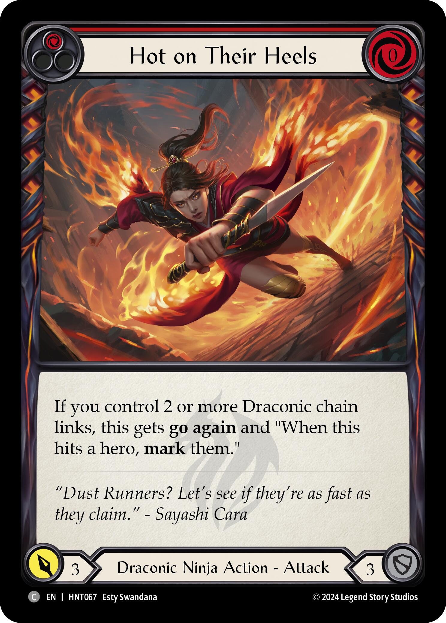 Hot on Their Heels (Red) [HNT067] (The Hunted)  Rainbow Foil | Good Games Cannington