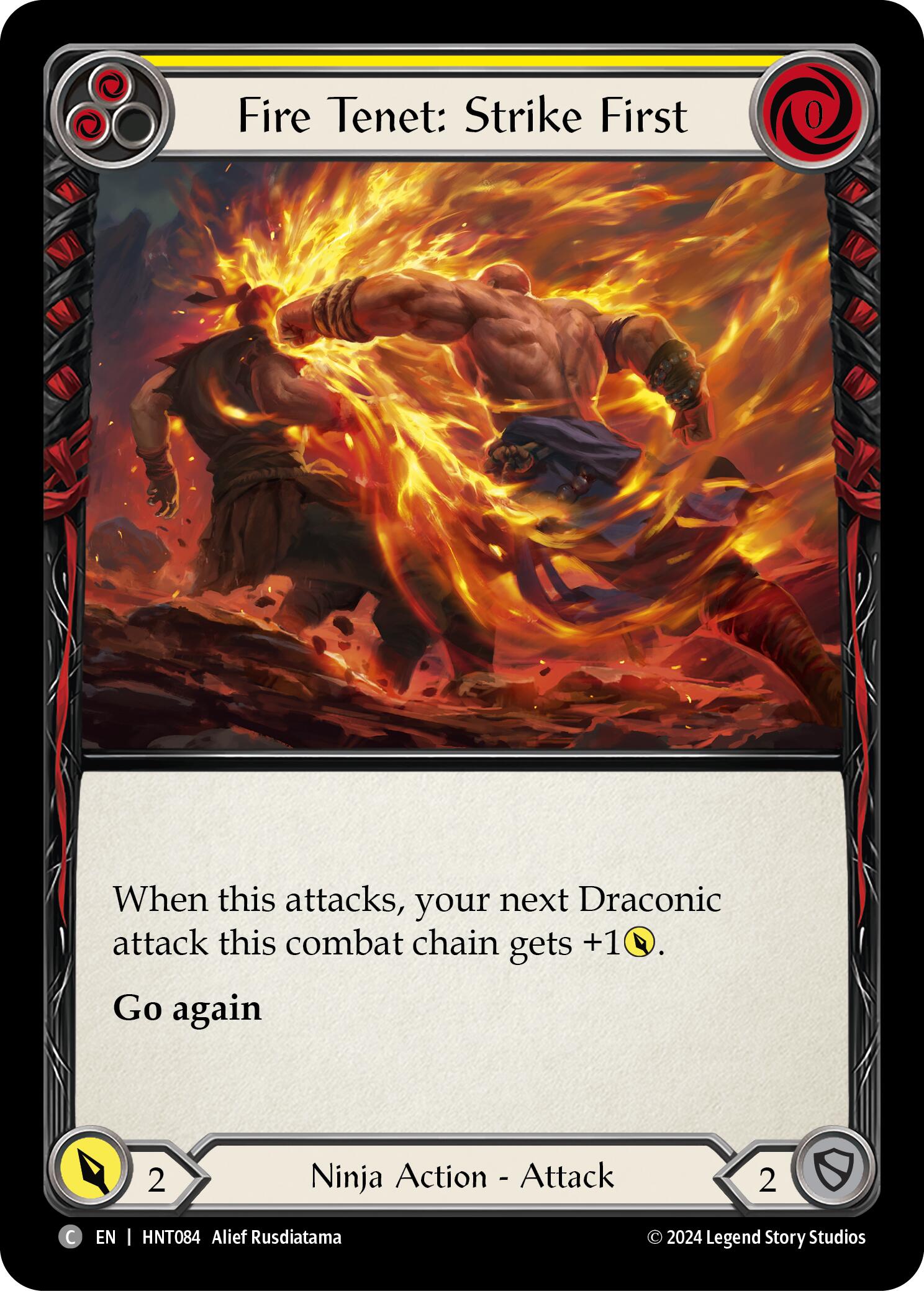 Fire Tenet: Strike First (Yellow) [HNT084] (The Hunted)  Rainbow Foil | Good Games Cannington
