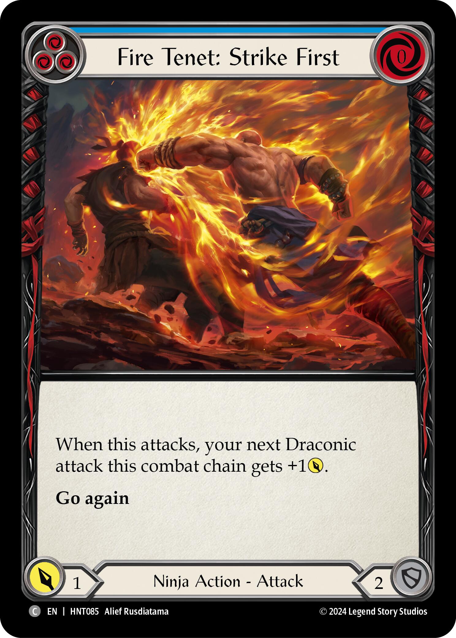 Fire Tenet: Strike First (Blue) [HNT085] (The Hunted)  Rainbow Foil | Good Games Cannington