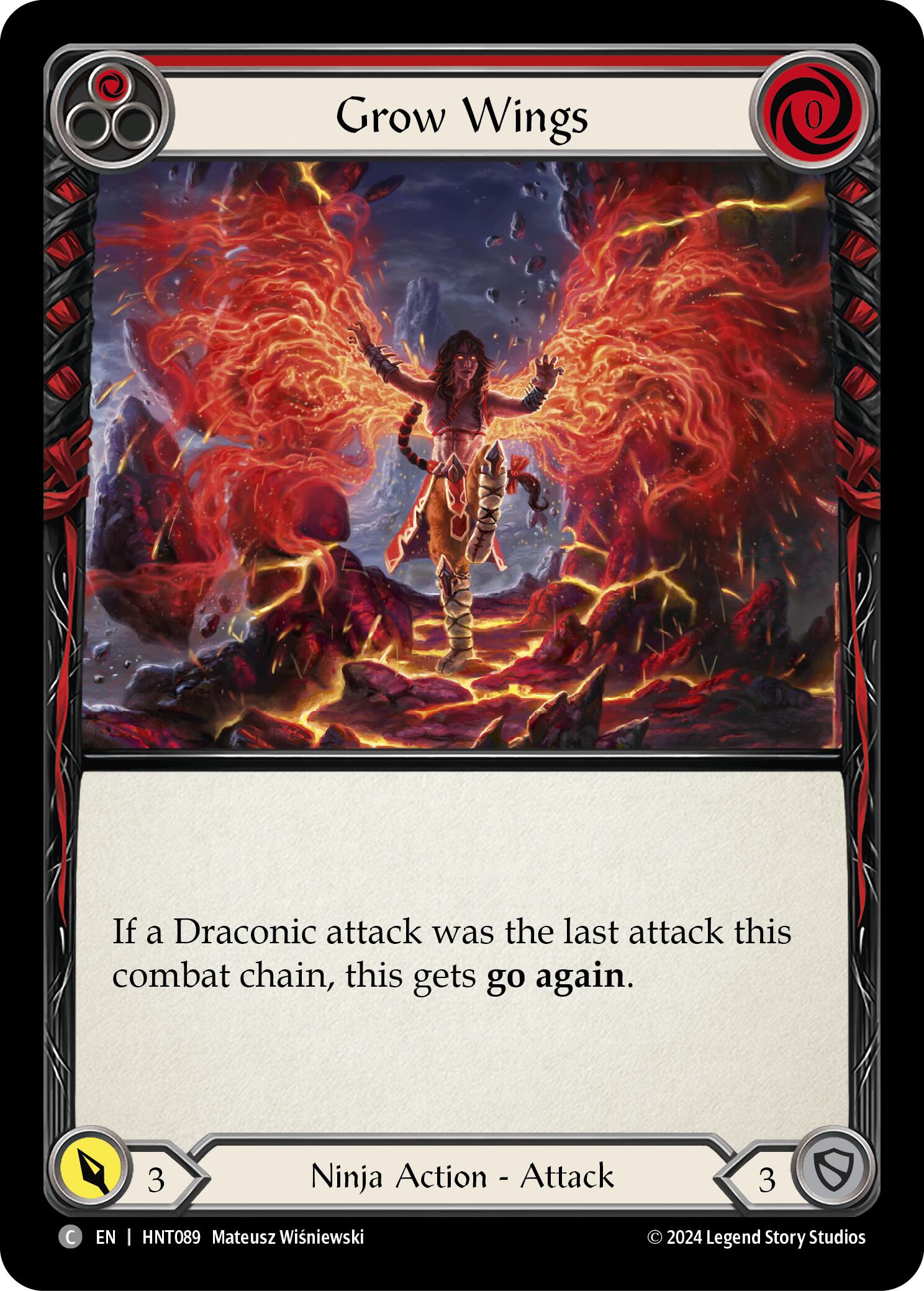 Grow Wings (Red) [HNT089] (The Hunted)  Rainbow Foil | Good Games Cannington