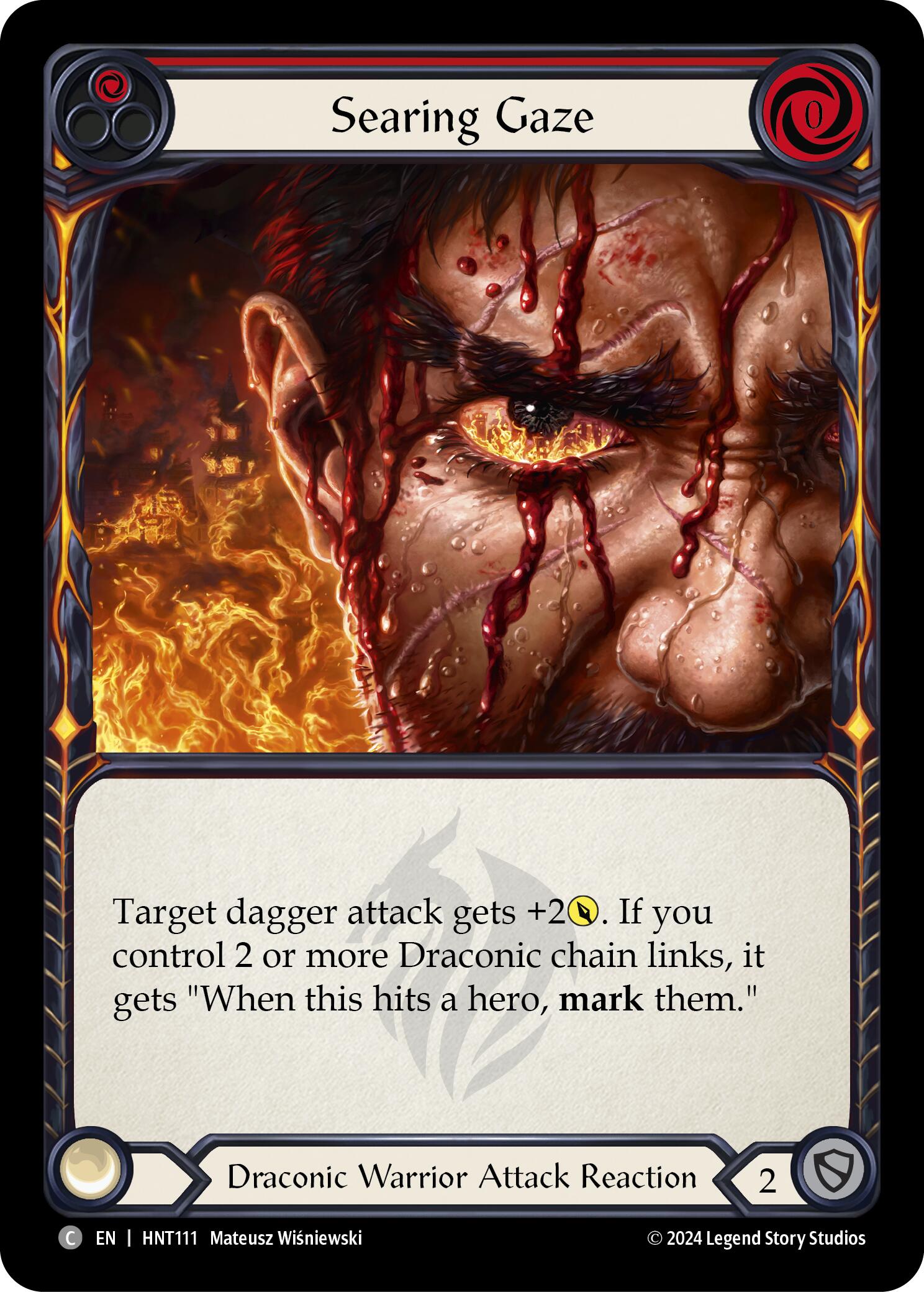 Searing Gaze (Red) [HNT111] (The Hunted)  Rainbow Foil | Good Games Cannington