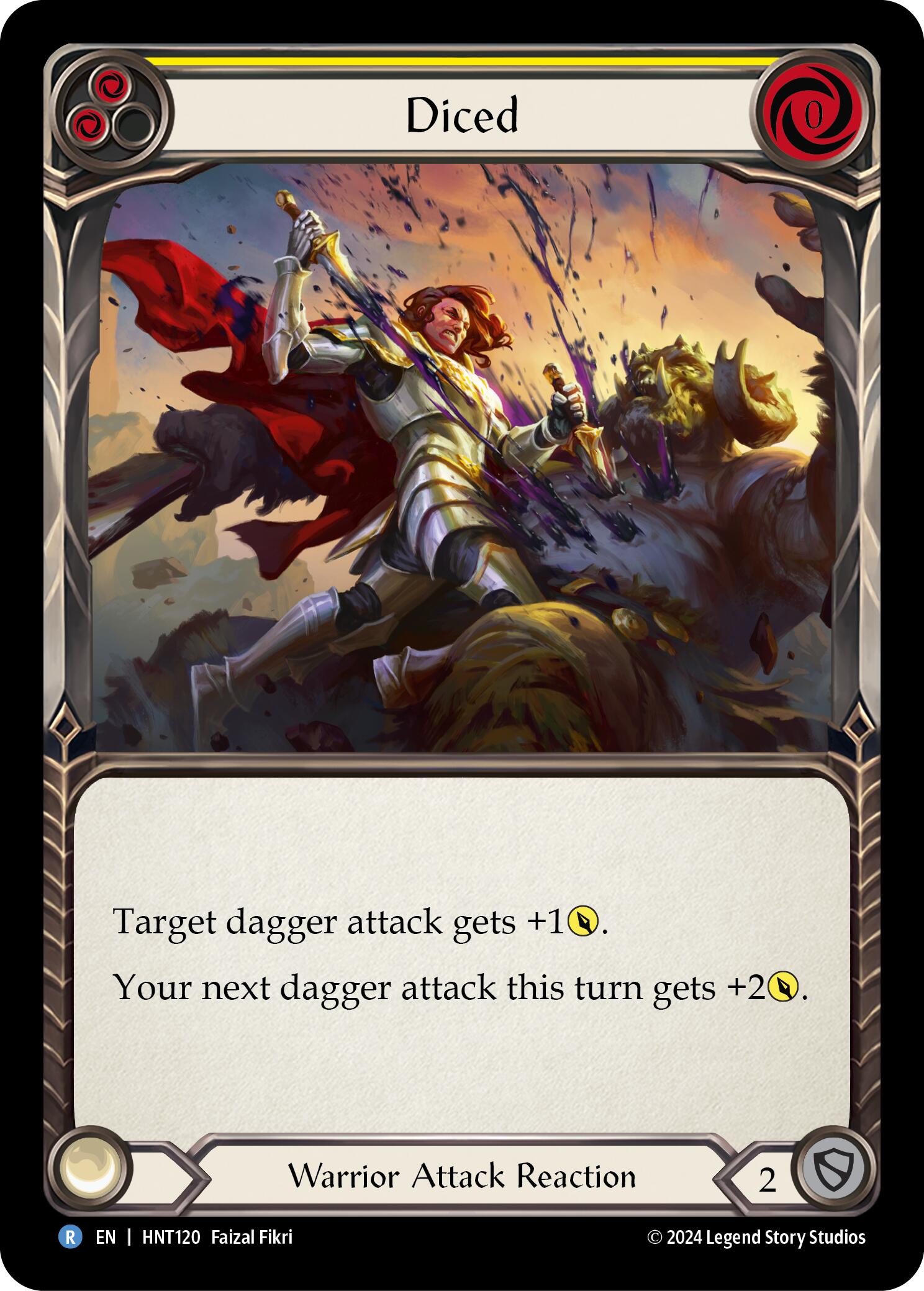 Diced (Yellow) [HNT120] (The Hunted)  Rainbow Foil | Good Games Cannington